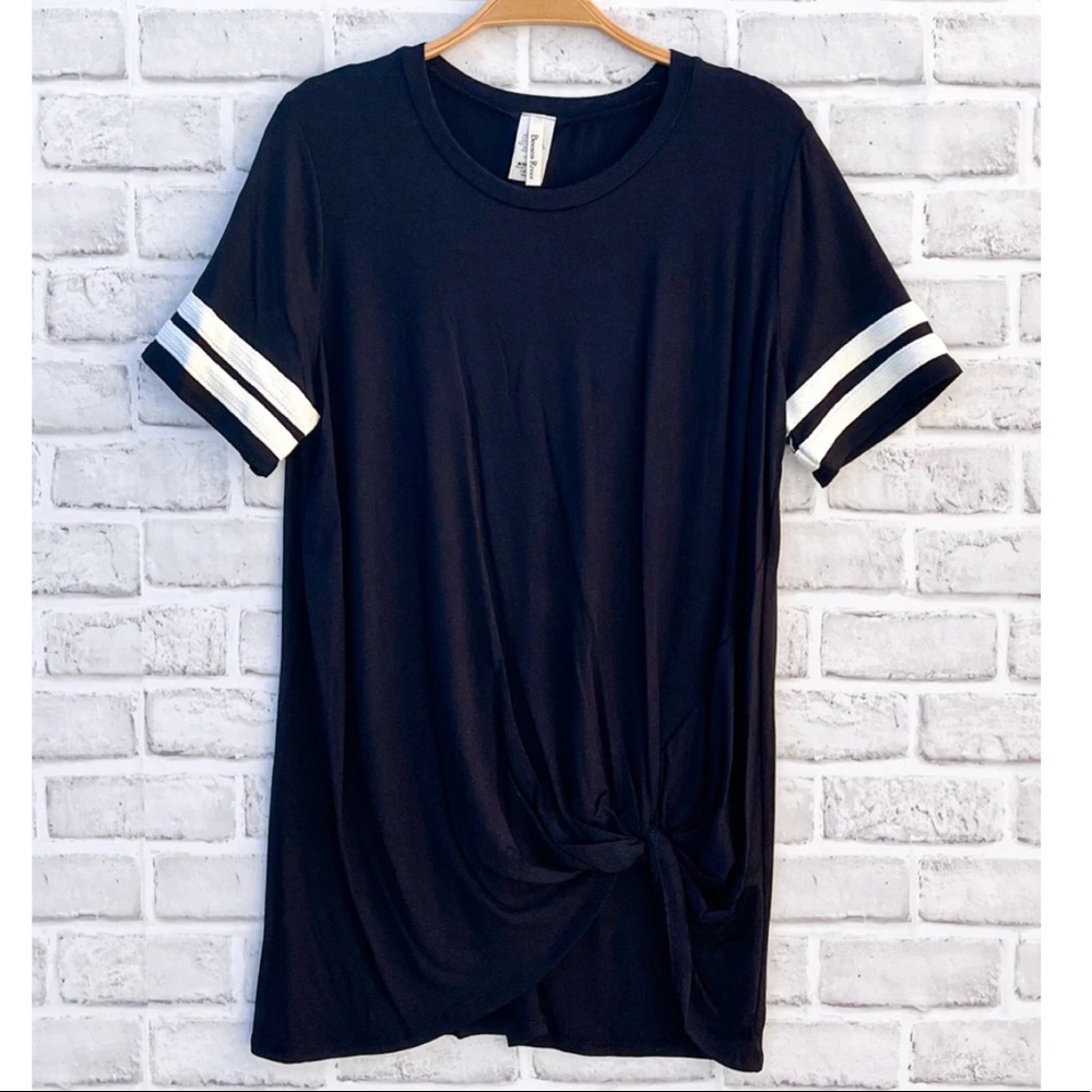 Game day twist hem blouse